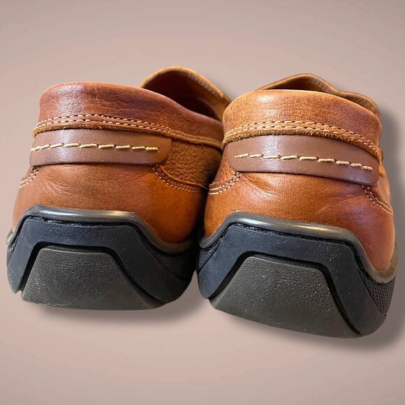 Men's JOHNSTON & MURPHY Brown Leather Penny Loafers Look New To Me - Picture 7 of 13